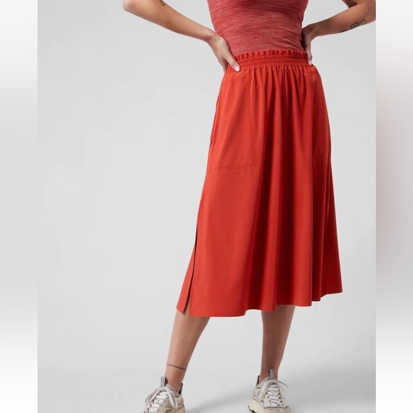 Athleta Dresses & Skirts - Athleta Savannah Skirt Midi Skirt Currant Red size Medium